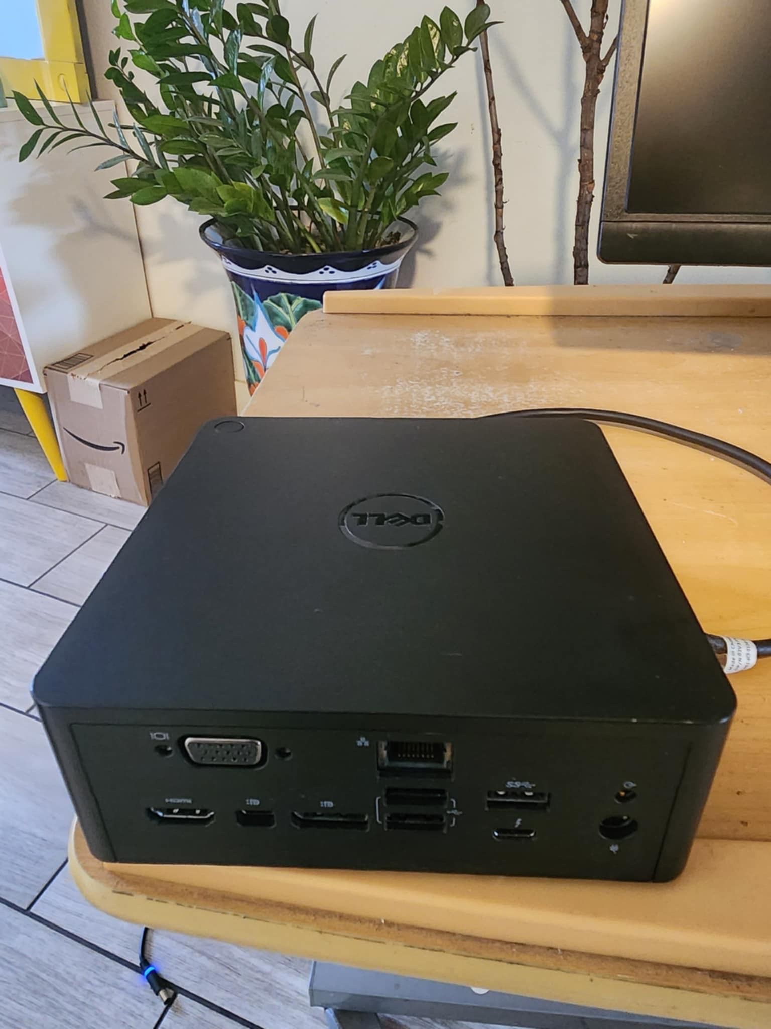 Docking Station ( Device to connect two or three monitors ). Dell K16A Thunderbolt Dock USB Type-C HDMI, DisplayPort. Thunderbolt & VGA. Nothing wron