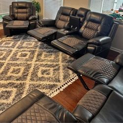 Free Delivery💥Brand New Leather Sofa + Loveseat + Chair | Same Day Delivery ✓