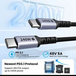 3 FT Turbocharge 240 W High Speed Charging Cable