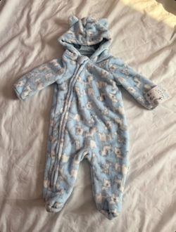 Duck Duck Goose Baby Bunting Suit 3-6M - Blue Elephant