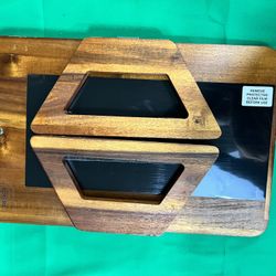 Smart Design Acadia Armrest Tray With Non-Slip Backing & Spring Hinged Arms