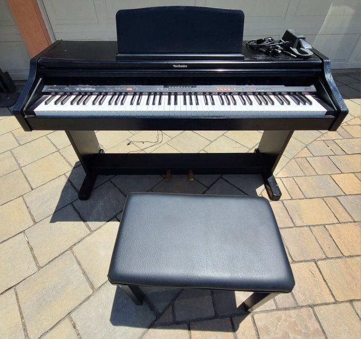 Technics SX-PR53 Digital Piano and Synth with Yamaha Sustain Pedal and Piano Bench w/ Storage