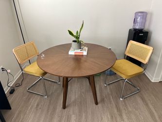 Solid wood table and chair combo mid-century modern