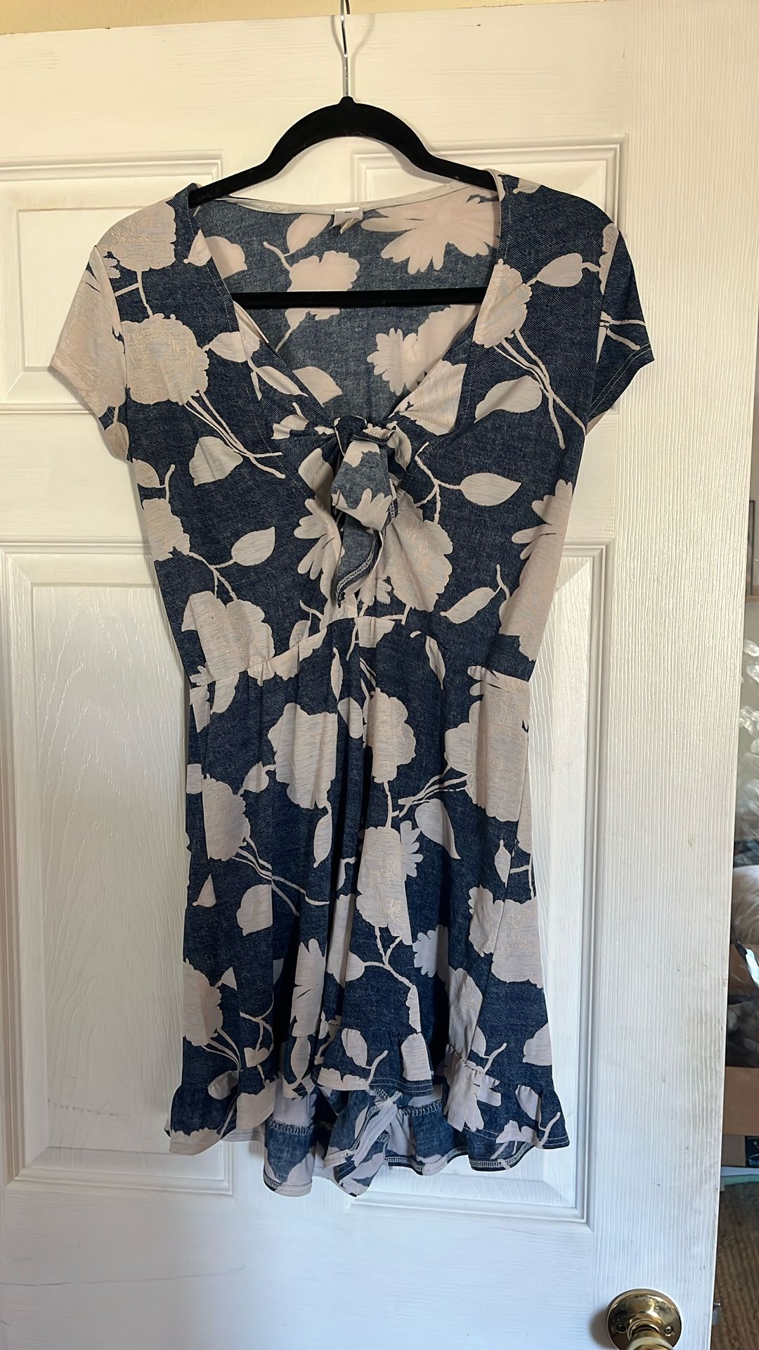 Denim Print Romper L