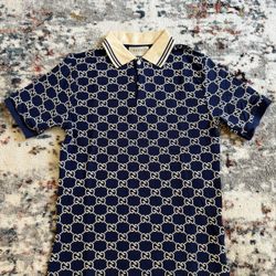 Gucci GG Stretch Cotton Polo - Blue