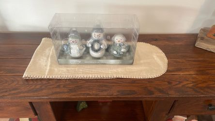 Jingling Juniper Decorative Accent Set Of 3 Snowmen 