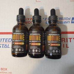 3 Cocofly Premium Potassium Iodine Drops Supplement 