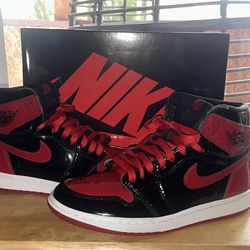 Jordan 1 High Patent Bred Size: 7.5M/9W