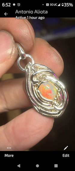 🌈✨Handmade Wire Wrapped Opal Pendant💎✨