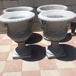 New Flower Pots Made Out Of Cement Beautiful Yard Decoration 