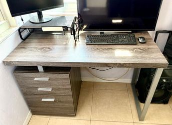 🖥️✨ MODERN OFFICE DESK + MOBILE FILE CABINET SET - $200 or best offer ✨🖥️
