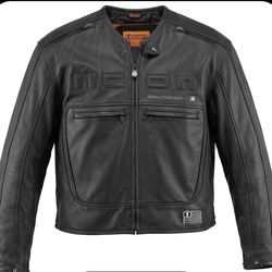 Icon leather motorcycle jacket
