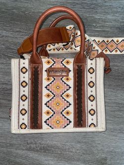 Wrangler Aztec Print Tote Bag with Crossbody Strap