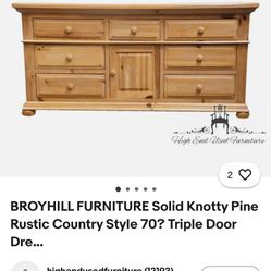 Broyhill Solid Knotty Pine Dresser