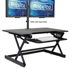 Rocelco 40" large height adjustable standing desk converter