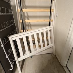 Single Bed White Wooden Frame