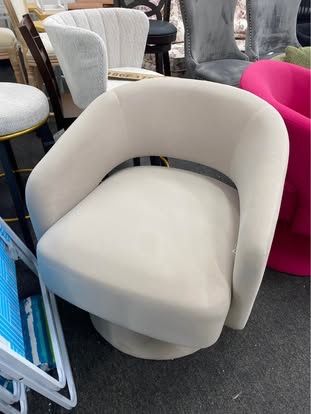 $80 Each Swivel Barrel Chair, Upholstered Velvet Round Accent Chair 360 Degree Comfy Swivel Chair