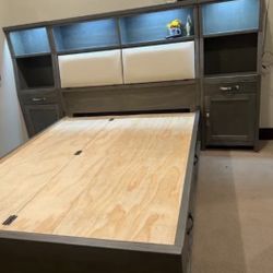 Wood Bed With Storage 