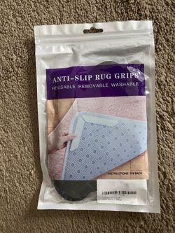 Rug Gripper Pads, Keep Area Rugs Corners from Curling and Bunching, Reusable Dual-Sided Flexible Sticky Pad, Grips Floor Underlayment, Hold Carpet in 