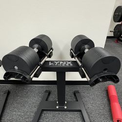 LYNX FITNESS ( BRAND NEW IN BOX ) Pair Of 80lb Adjustable Dumbbells