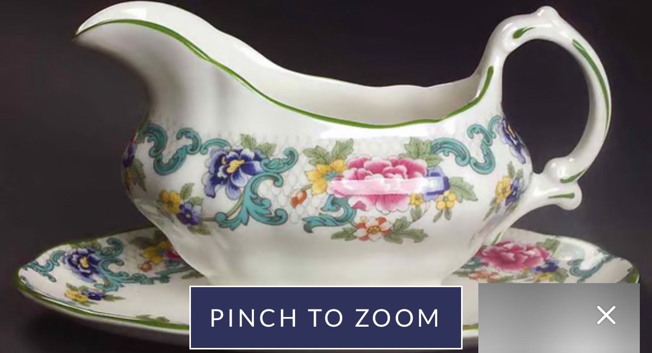 Royal Doulton, Flora dora Green Gravy Boat And Plate