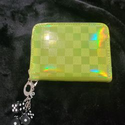 Cute Green Checkered Wallet
