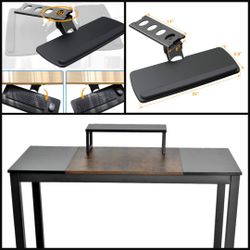 New Computer Desk with Monitor Riser and Under Desk Keyboard Tray Adjustable Sliding Keyboard