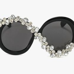 Oversized Round Sunglasses Women Diamond Rhinestone Sunglasses
