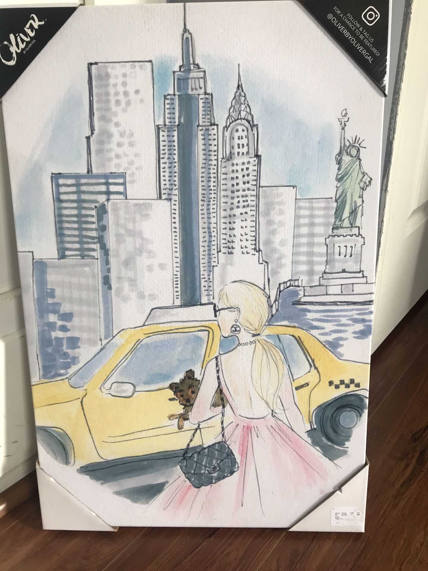 Oliver gal canvas ( Chanel girl in New York City ) rare canvas