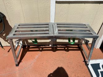 Portable folding work scaffolding platform