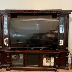 4 Pc WOOD Entertainment Center Wall Unit
