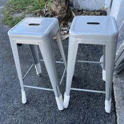 30 Inch Metal Bar Stools Set of 2