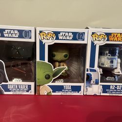 Funko Pop Star Wars Vinyl Figures (Darth Vader, Yoda, R2-D2) new in box