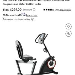The ProForm 235 CSX Recumbent Exercise Bike