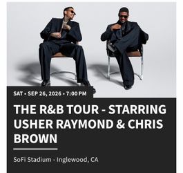 The R & B Tour ft Chris Brown & Usher (2) tickets