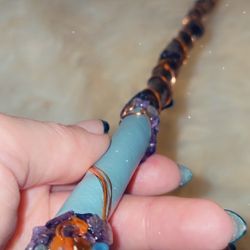 Leather handle magic wand