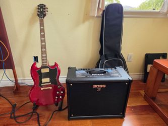 Epiphone SG guitar and Boss Katana 100 amp - practically new