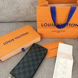 Louis Vuitton Damier Graphite Zippy Wallet Vertical Braza Wallet N63095