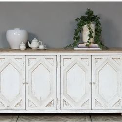Sarreid Four Diamonds Antique White Sideboard