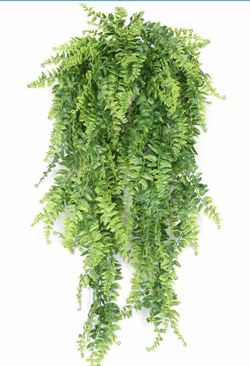 SzJias Artificial Plants Greenery Ferns Vines Fake Ivy Hanging Flowers Vine UV Resistant Plastic Plant for Wall Hanging Baskets Wedding Decor-2Pcs
