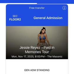 Selling Jessie Reyez Concert Tix (1 Ticket)
