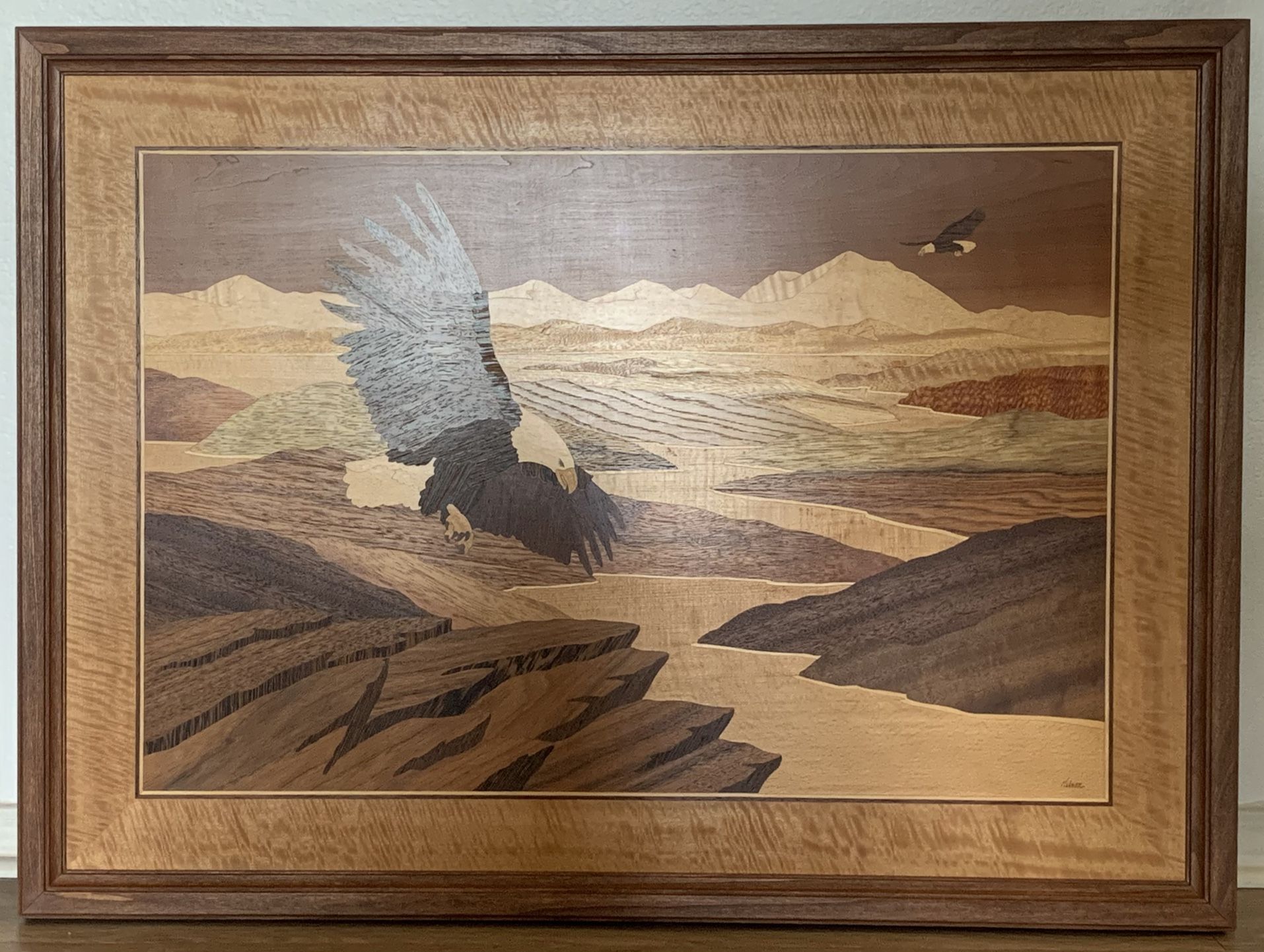 “Soaring Eagle” Wood Inlay Art