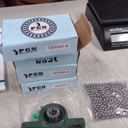 BRWH-B07MWGHSV3 PGN UCP201-8 Pillow Block Bearing - Pack of 4 Mounted Pillow Block Bearings - Chrome Steel Bearings with 1/2" Bore - Self Alignment