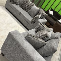 Gray 2pc Sofa Couch Set (DELIVERY AVAILABLE)