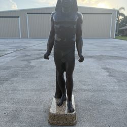 Large 33” Egyptian Pharaoh Statue on Polished Granite Base – Home Decor