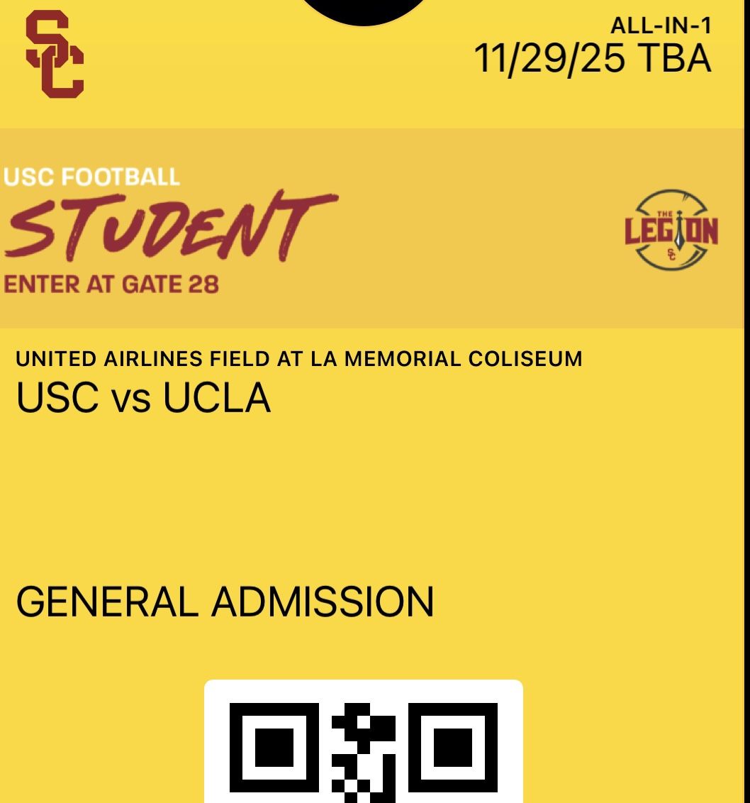 USC x UCLA Football Ticket