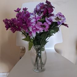 Vase With Purple Flowers / Floral Arrangement 