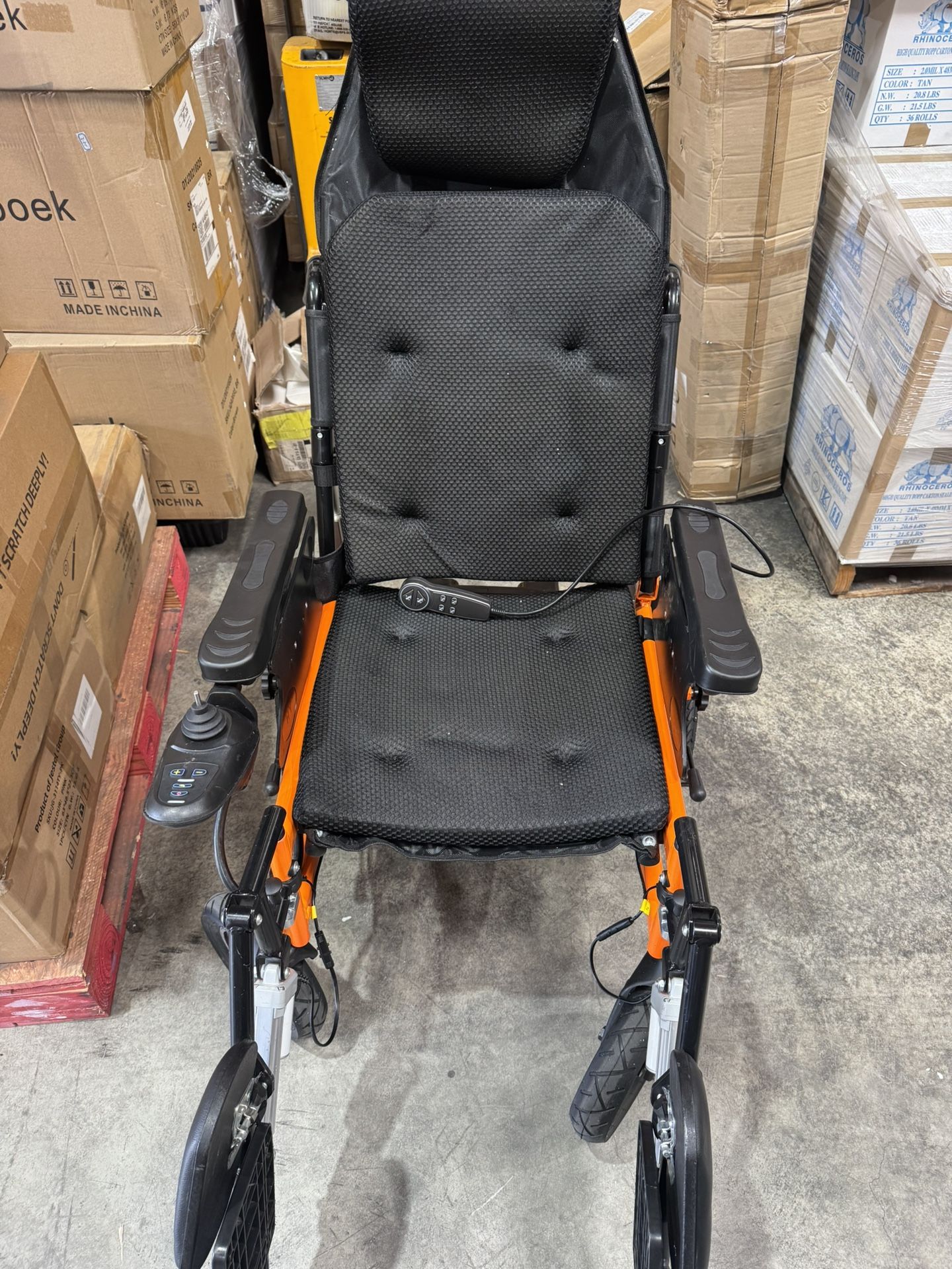 Reclining Electric Wheelchair,20" Seat Width Foldable Power Wheelchairs for Adults, Intelligent Foldable All Terrain Motorized Wheelchair for Seniors,