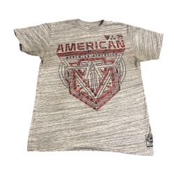 American Fighter Shirt Men Medium Gray Buckle Martial Arts Fighting MMA Logo Tee