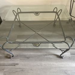 Antique Glass Top Coffee Table